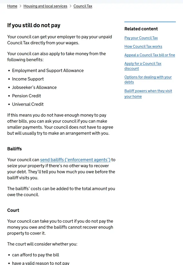gov.uk: enforcement agents' fees are added to the total you owe